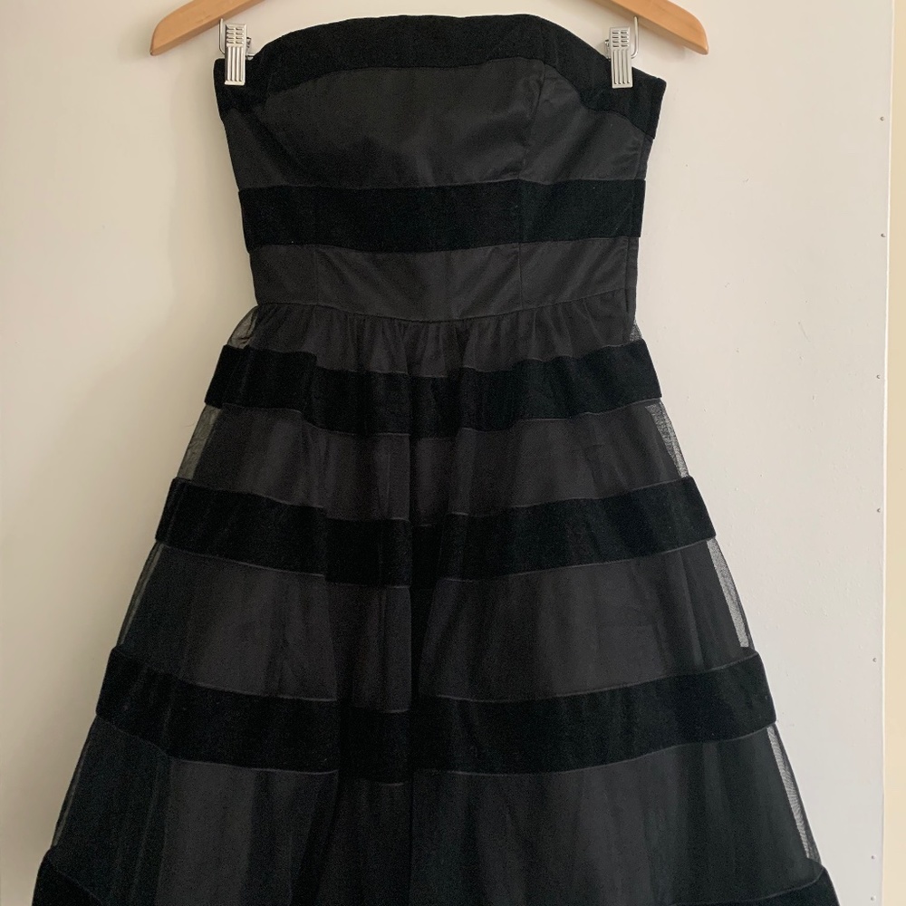 Betsey Johnson Velvet Stripe Tea Party Dress
